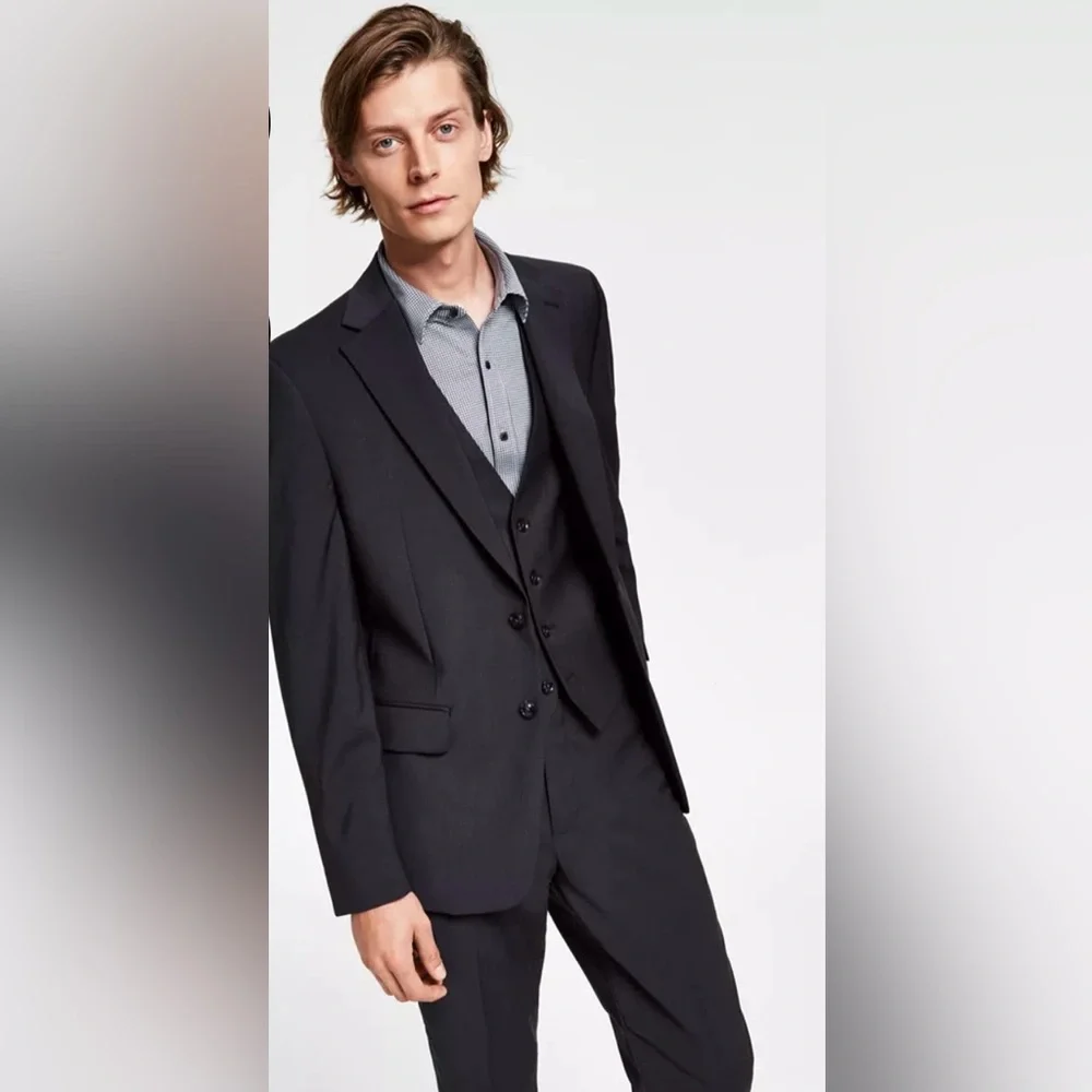 Calvin Klein Men’s Black Slim Fit Suit Jacket 38R - Picture 1 of 8